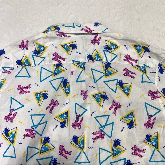 City Streets Beach Bum Button Down Shirt Size Large 80s Retro - Picture 6 of 10
